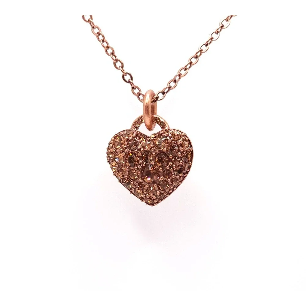 Pilgrim‎ Swarovski Heart Necklace NWT Rose Gold